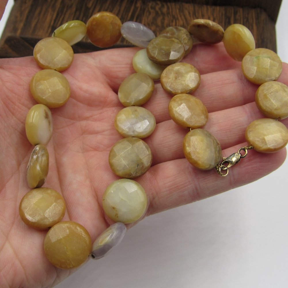 16" Sterling Silver Faux Stone Necklace Vintage - Picture 2 of 5